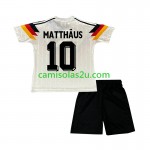 Camisolas de futebol Alemanha Matthaus 10 Retro Criança Equipamento Principal 1990 Manga Curta